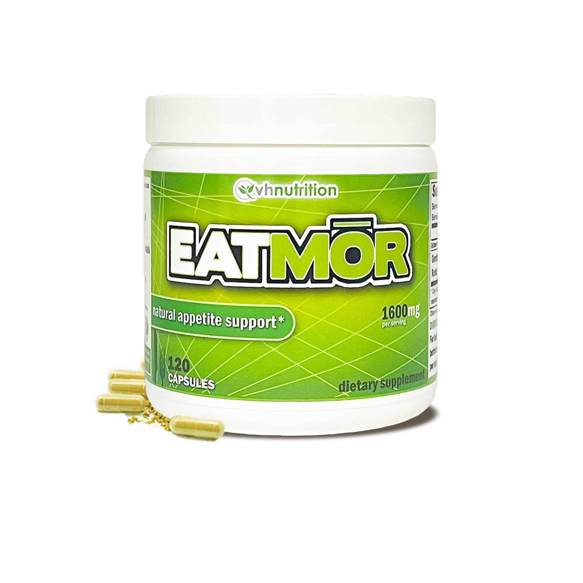 VH Nutrition Eatmor | Appetite Stimulant* Weight Gain Pills* for Men and Women | Formulated with Gentian, Ginger, Alfalfa | 120 Capsules