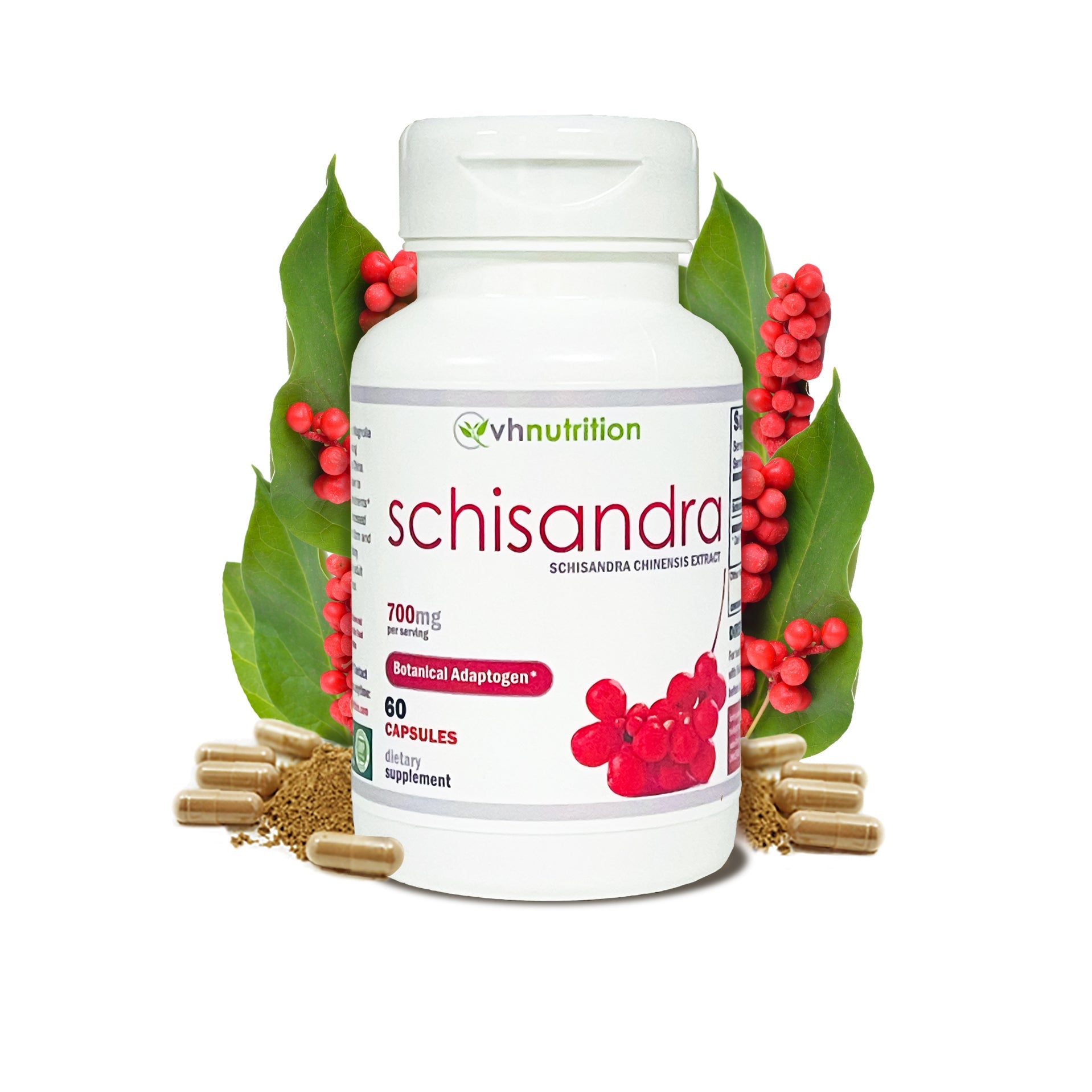 VH Nutrition SCHISANDRA | Botanical Adaptogen* |Schisandra Chinensis Extract | 700mg Proprietary Formula | 60 Capsules