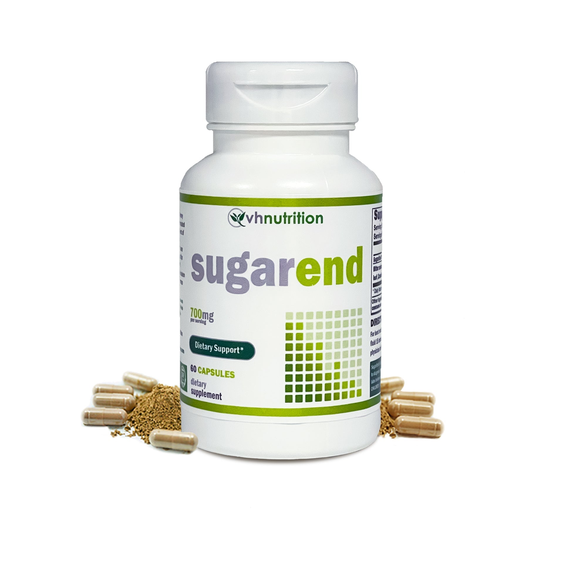 VH Nutrition SUGEREND | Dietary Support Supplement* | Circulatory Support* | Bitter Melon, White Kidney Bean Extract, Cassia Cinnamon |700mg Proprietary Formula | 60 Capsules