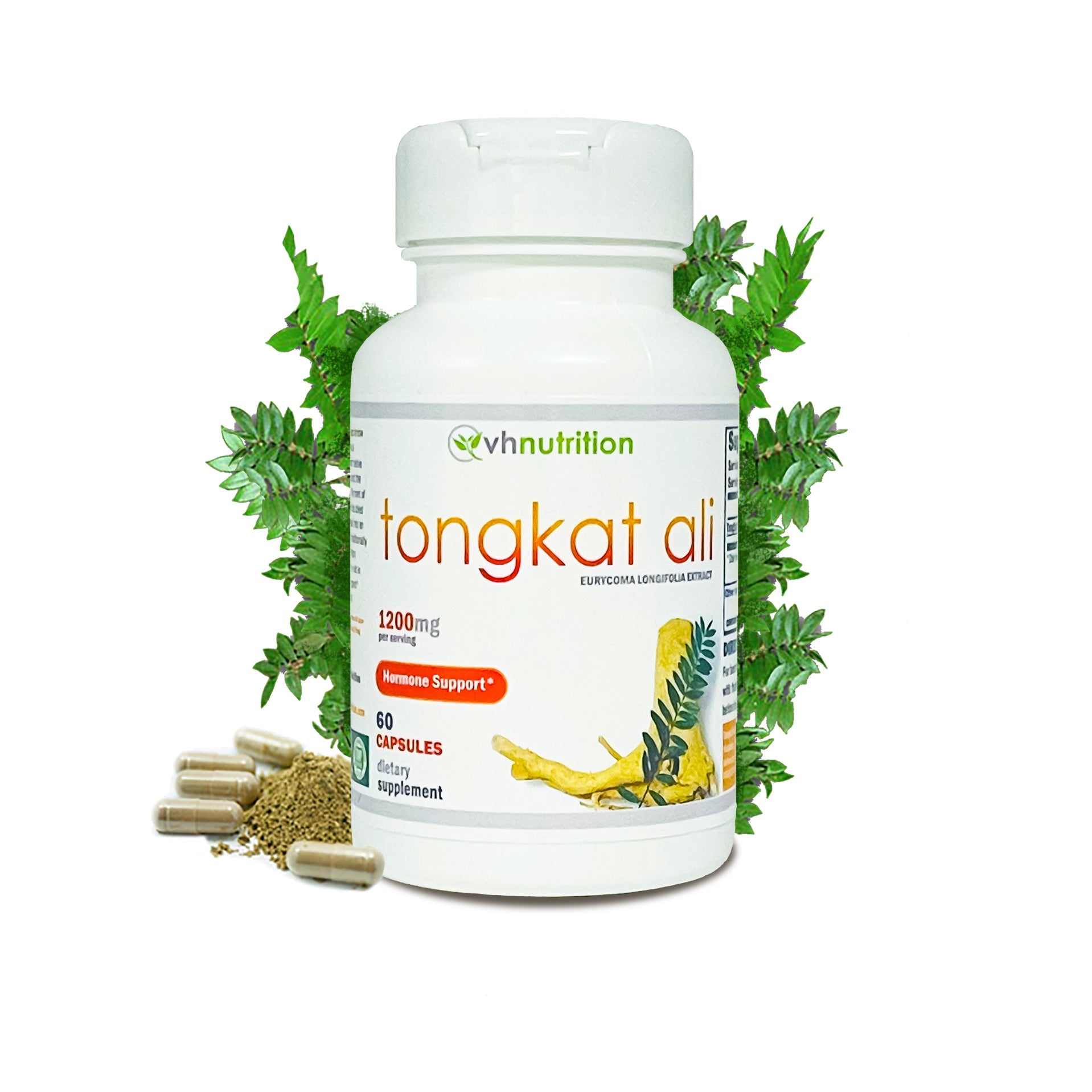 VH Nutrition TONGKAT ALI for Men | Extra Strength Mens Support Supplement* | 1200mg Per Serving | Pure Eurycoma Longifolia (LongJack) Extract Powder | 60 Capsules