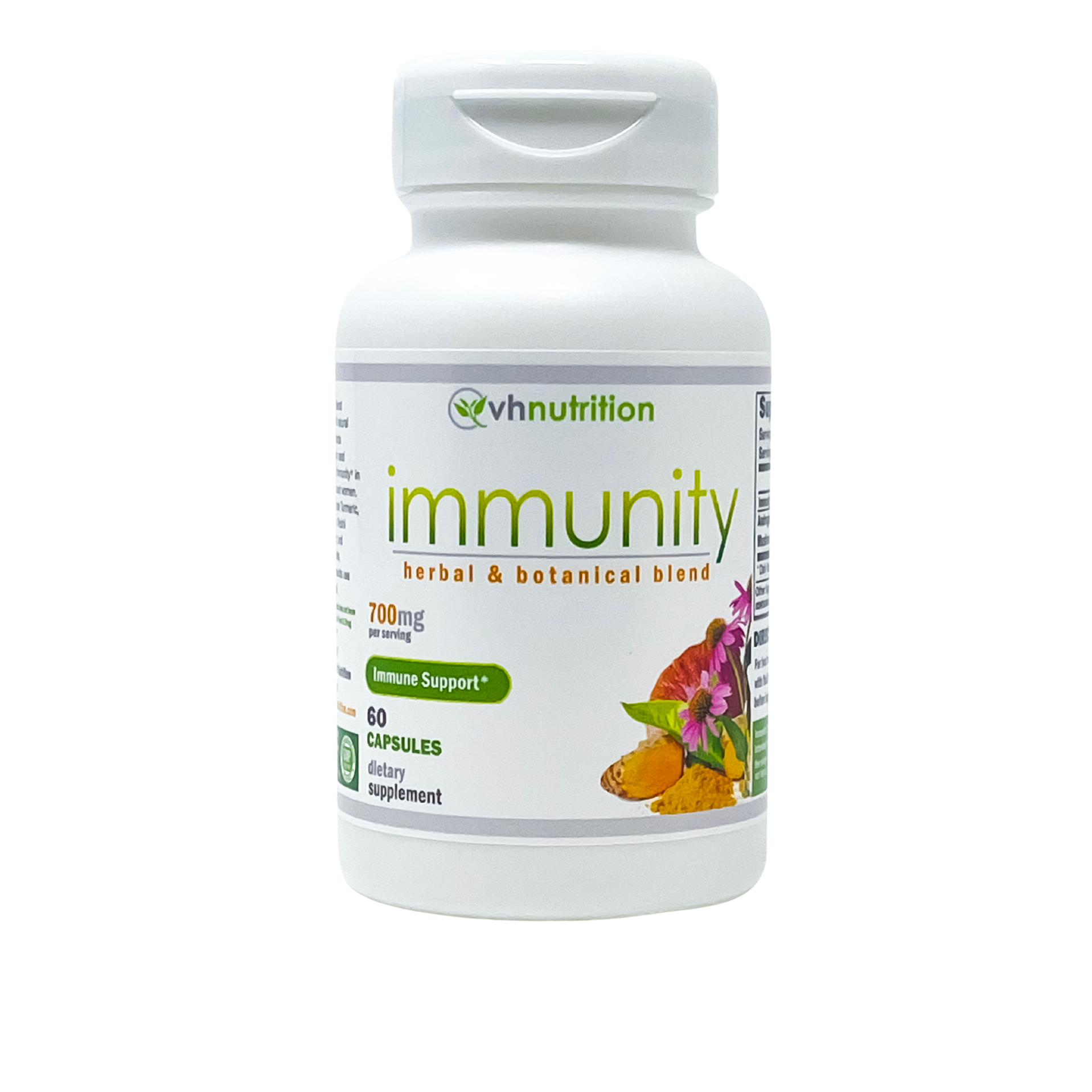 VH Nutrition IMMUNITY BLEND |  Immune Support Supplement for Men & Women* | 700mg per serving 60 Capsules | Standardized Herbal Extract Blend