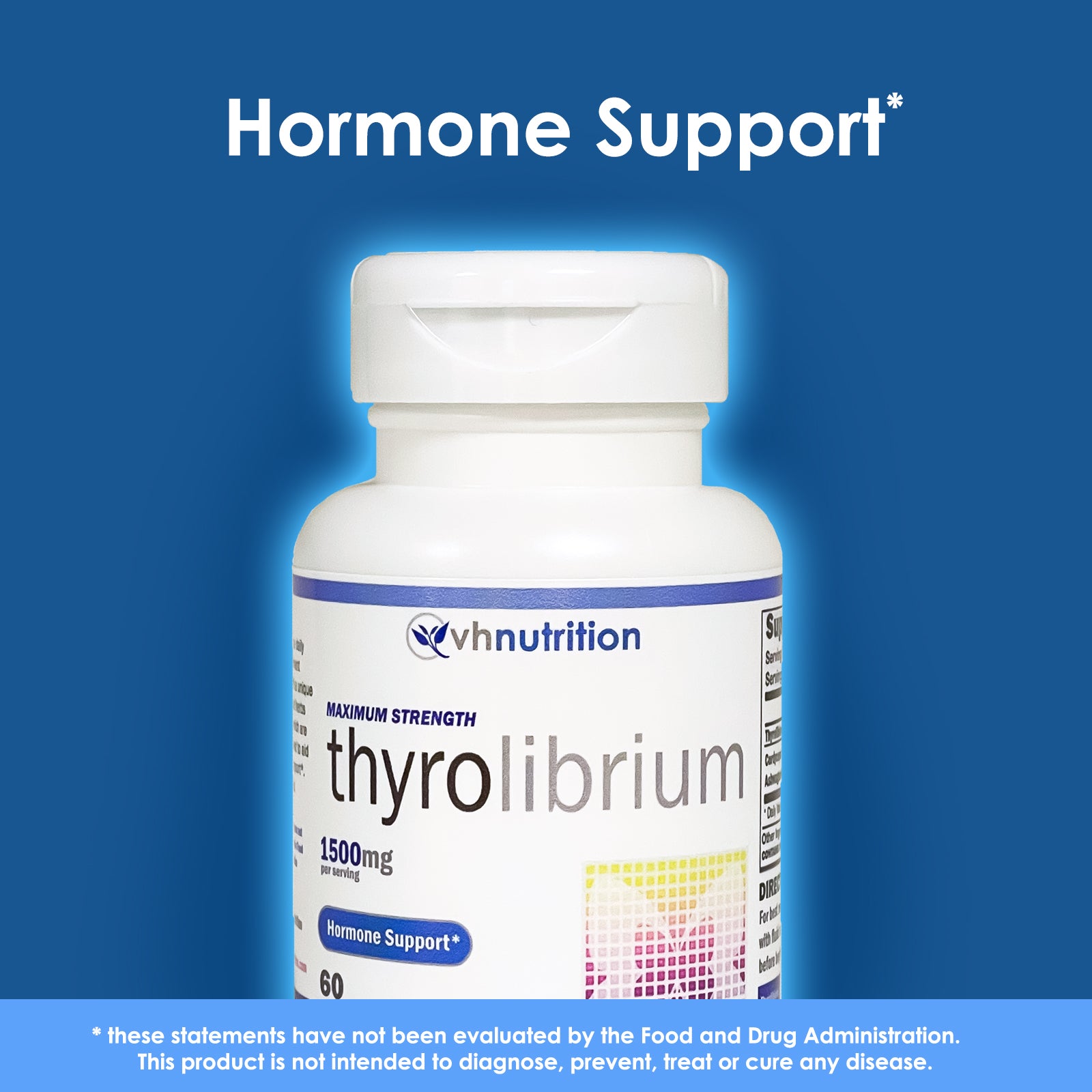VH Nutrition ThyroLibrium | Thyroid Support Supplement | Rhodiola, Ashwagandha, Cordyceps | 1500mg Proprietary Formula | 60 Capsules