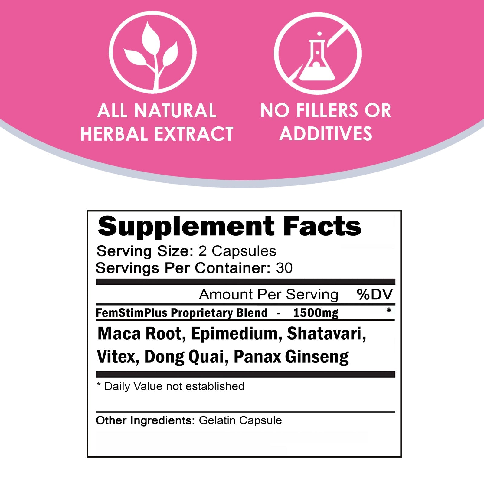 VH Nutrition FemStim+ | Female Hormone Support* Formula | Maca, Shatavari, Epimedium | 60 Capsules
