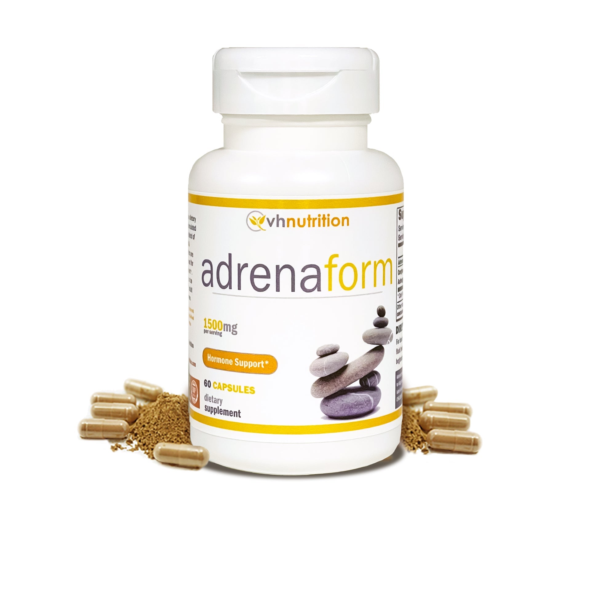 VH Nutrition ADRENAFORM | Adrenal Support* Supplement | Maximum Strength Hormone Support* for Men and Women | Rhodiola, Cordyceps, and Eleuthero | 60 Capsules