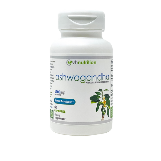 VH Nutrition ASHWAGANDHA | Withania somnifera Capsules | Herbal Adaptogen Supplement for Men & Women* | 1400mg per serving 60 Capsules | Standardized Ashwagandha Extract Powder