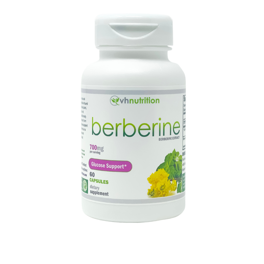 VH Nutrition BERBERINE | Berberine Capsules | Glucose Support Supplement for Men & Women* | 700mg per serving 60 Capsules | Standardized Berberine Extract