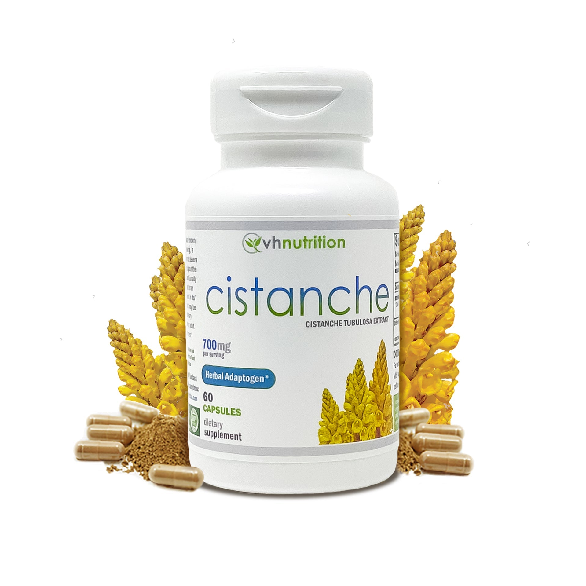 VH Nutrition CISTANCHE | Cistanche capsules | Hormone Support Supplement for Men* | 700mg per serving 60 Capsules | Standardized Cistanche tubulosa Extract