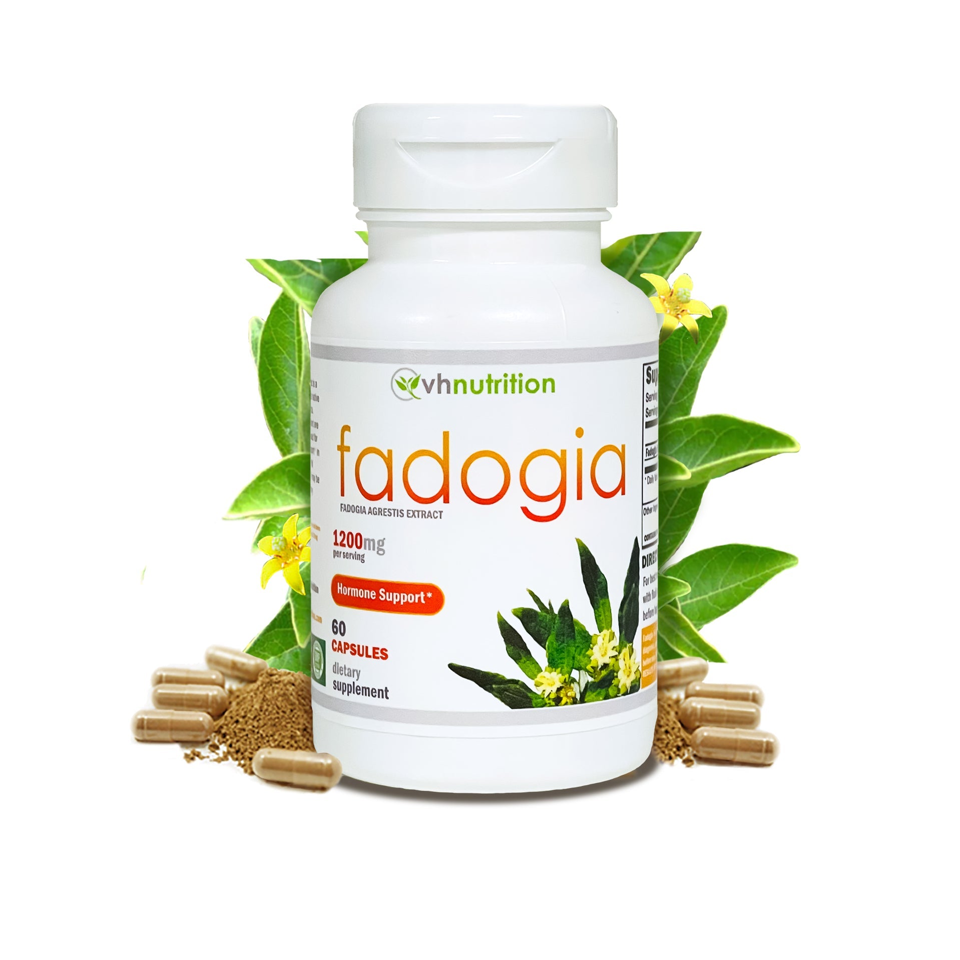 VH Nutrition FADOGIA AGRESTIS | 1200mg Per Serving | Mens Hormonal Support* | 60 Capsules