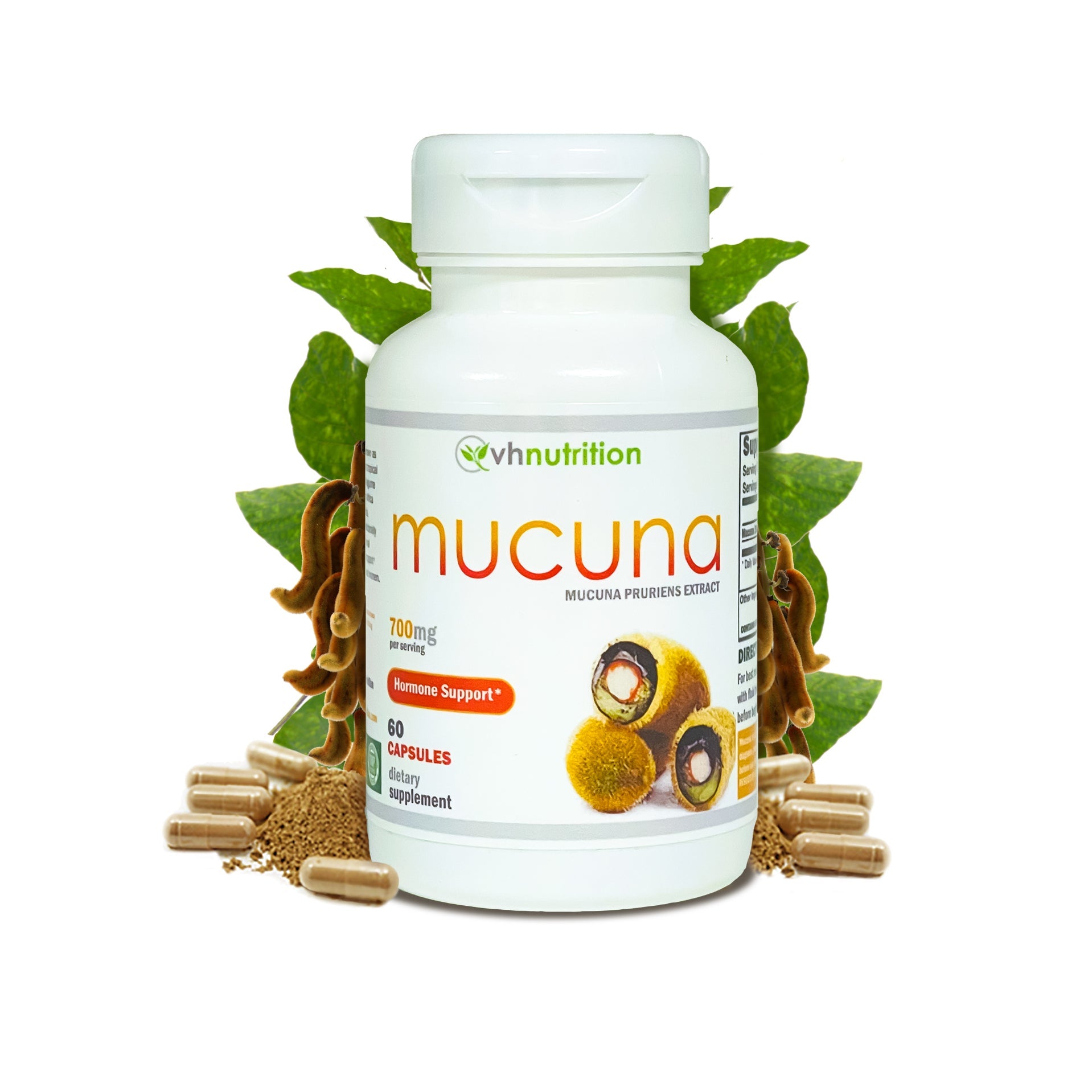 VH Nutrition MUCUNA | Hormone Support* For Men and Women | 700mg Proprietary Formula | 60 Capsules