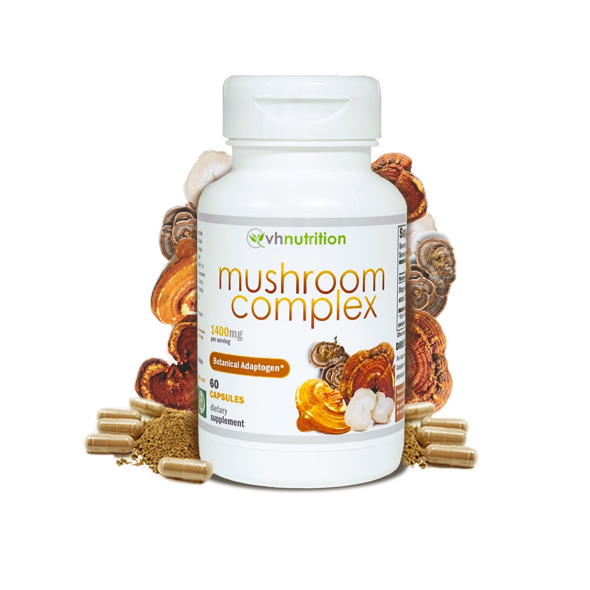 VH Nutrition Mushroom Supplement | Mushroom Complex for Maximum Strength Focus, Mood, Inflammation, and Anti-Aging Support