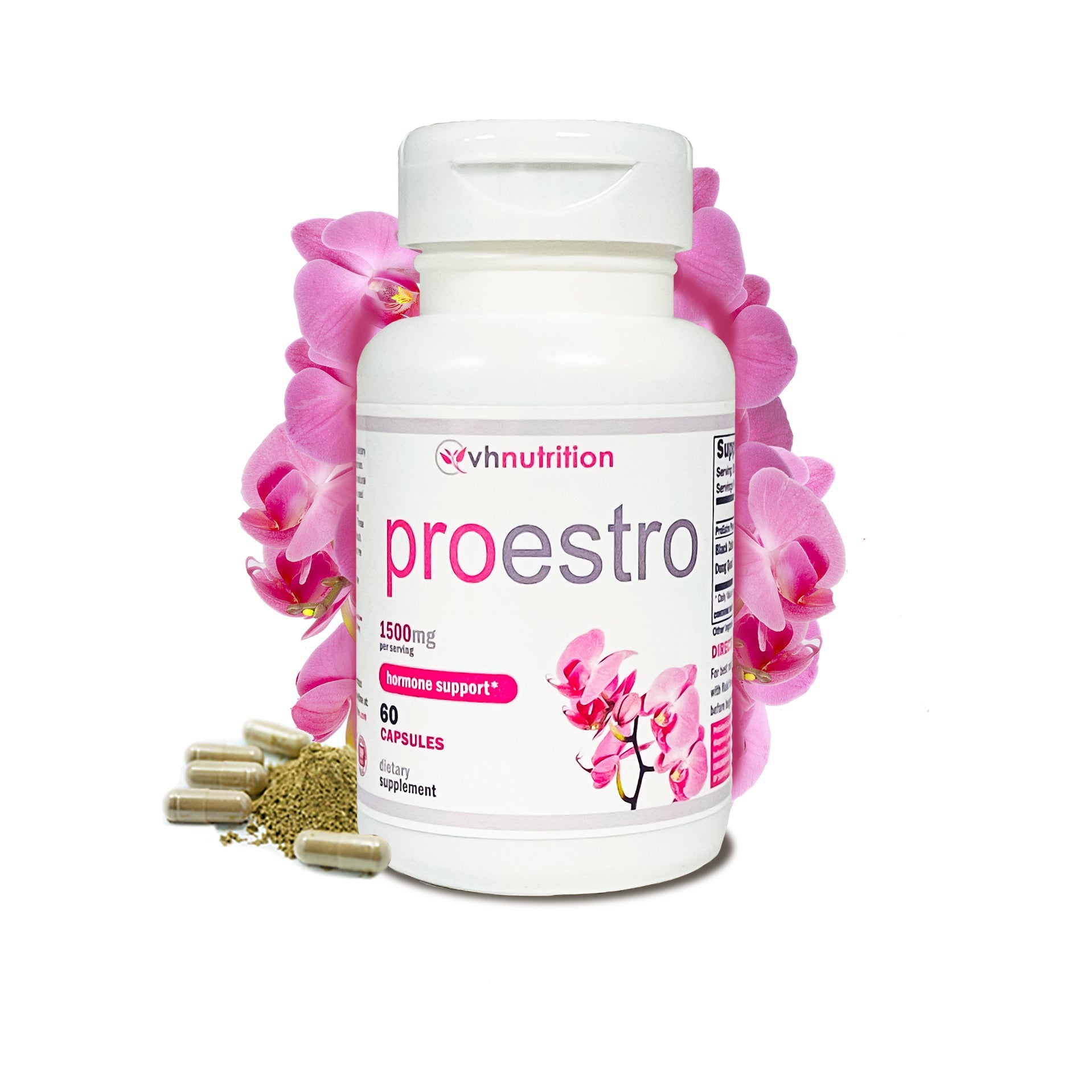VH Nutrition PROESTRO | Estrogen Support* Supplement for Women | Extra Strength Hormone Balance* for Her | 60 Capsules in Easy to Swallow Pills