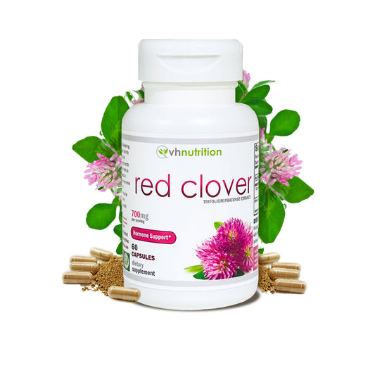 VH Nutrition RED Clover | Red Clover Capsules | 700 mg Trifolium Pratense Extract | Hormone Balance* and Menopause Support* for Women | 60 Capsules