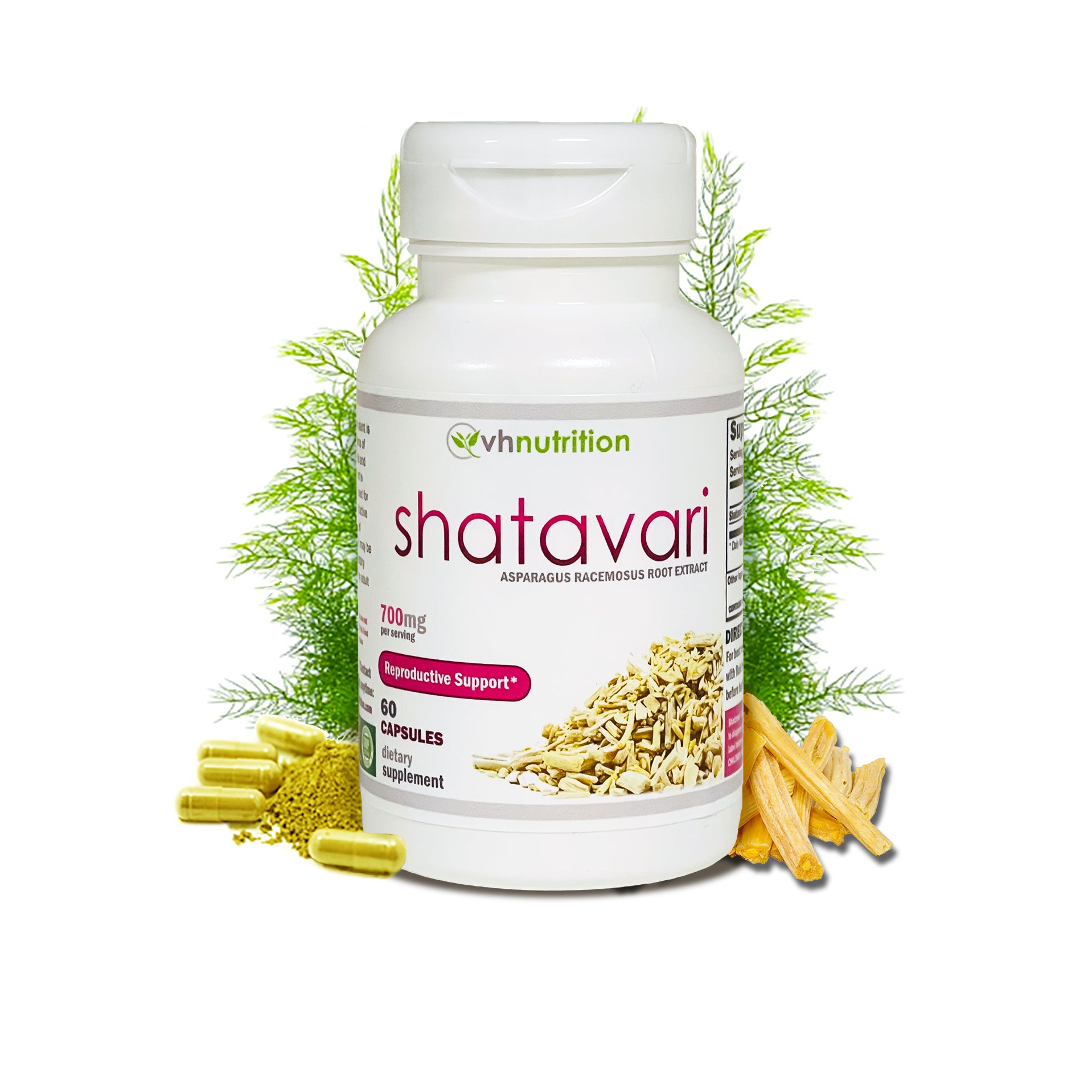 VH Nutrition Shatavari 700mg - Promotes Hormone Balance, Natural Estrogen, Reproductive Health & Breastfeeding Pills for Women - 60 Capsules