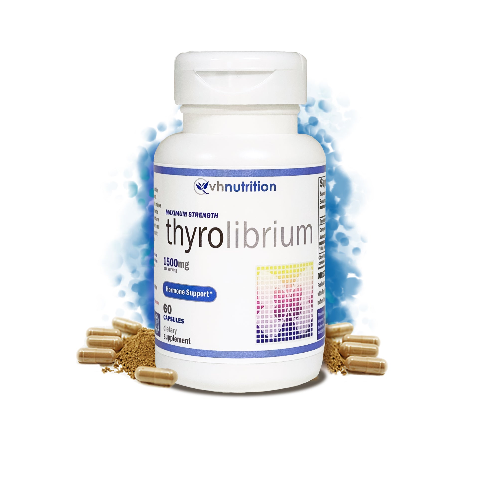 VH Nutrition ThyroLibrium | Thyroid Support Supplement | Rhodiola, Ashwagandha, Cordyceps | 1500mg Proprietary Formula | 60 Capsules