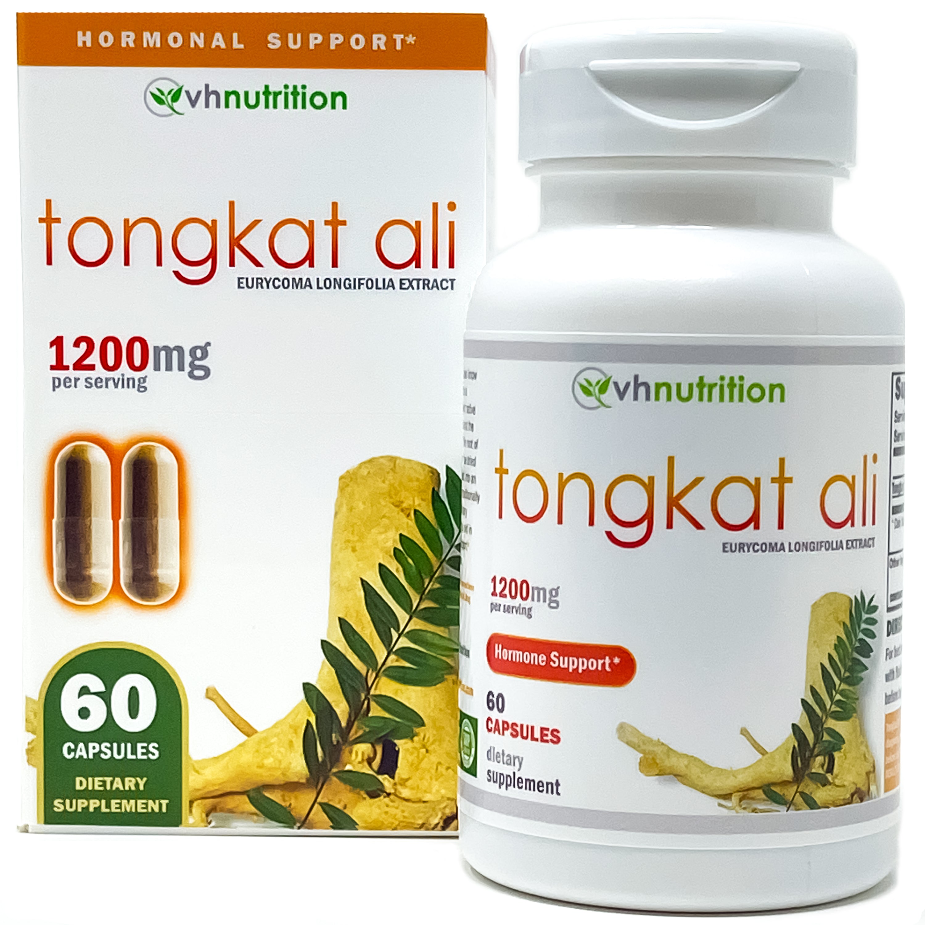 VH Nutrition TONGKAT ALI for Men | Extra Strength Mens Support Supplement* | 1200mg Per Serving | Pure Eurycoma Longifolia (LongJack) Extract Powder | 60 Capsules