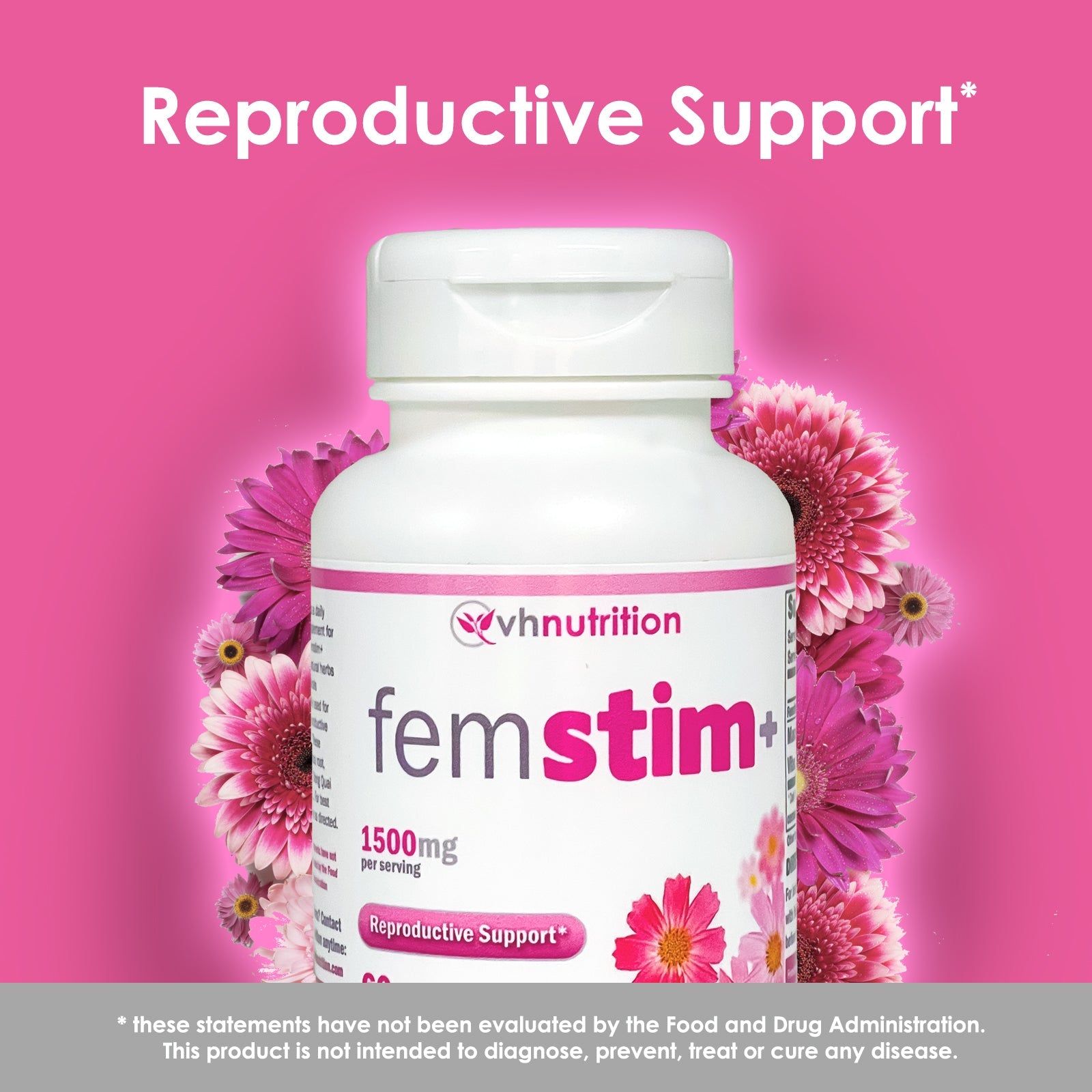 VH Nutrition FemStim+ | Female Hormone Support* Formula | Maca, Shatavari, Epimedium | 60 Capsules