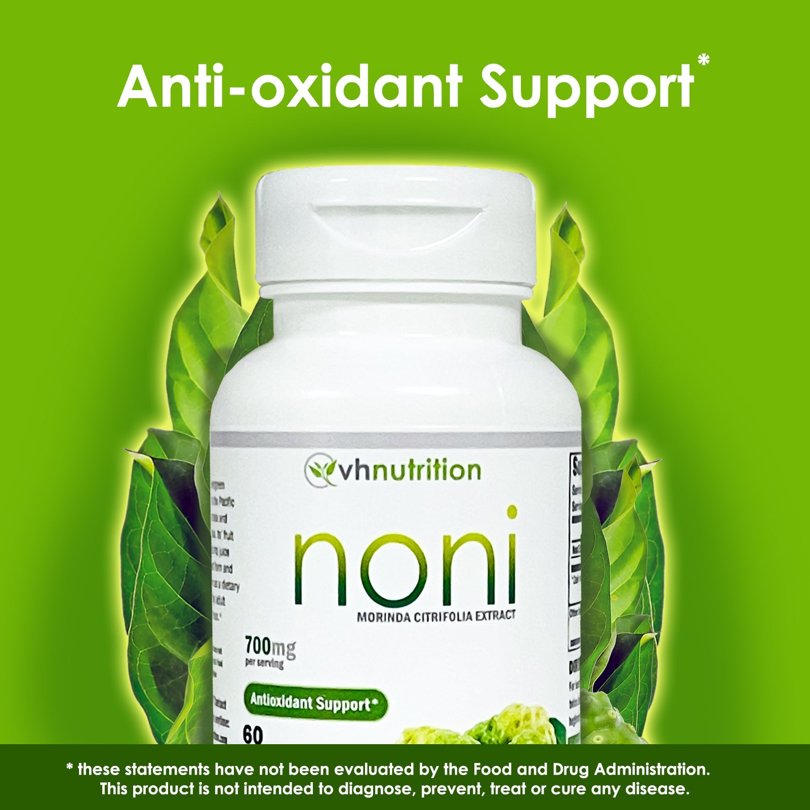 VH Nutrition NONI Capsules | 700mg Morinda Citrifolia Extract Pills | Natural Antioxidant* Supplement | 60 Capsules