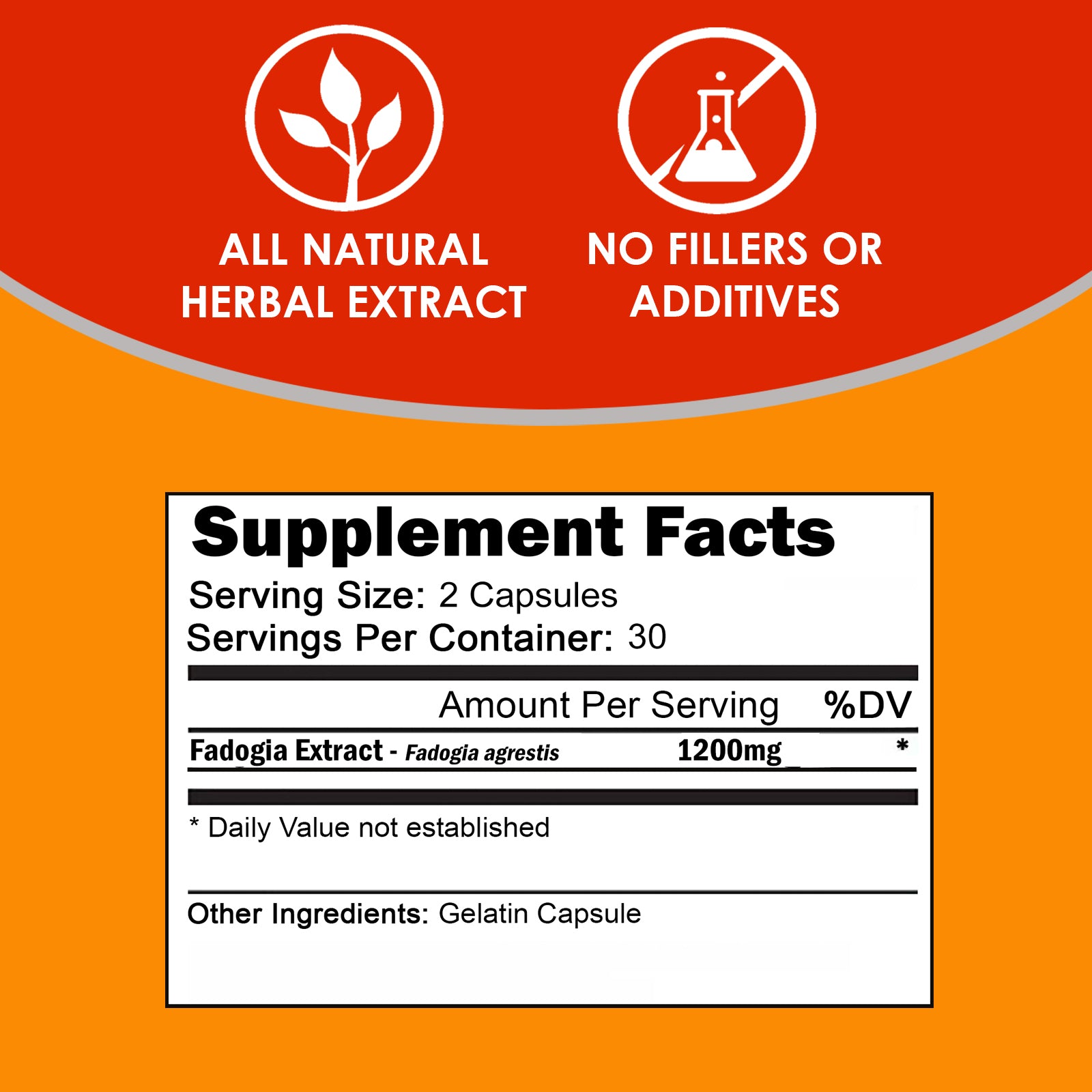 VH Nutrition FADOGIA AGRESTIS | 1200mg Per Serving | Mens Hormonal Support