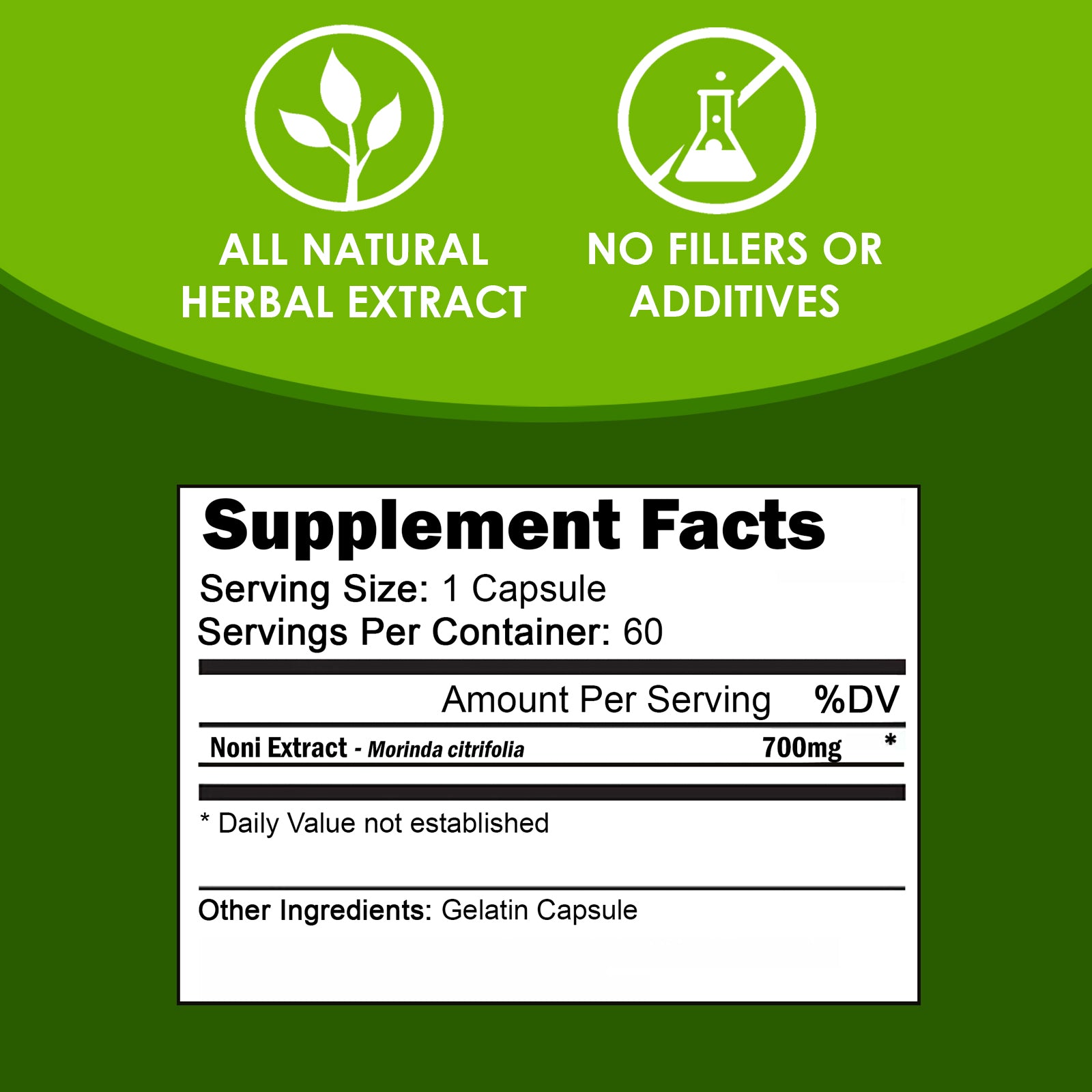 VH Nutrition NONI Capsules | 700mg Morinda citrifolia Extract Pills | Enjoy Healthier Skin, Hair, and Nails