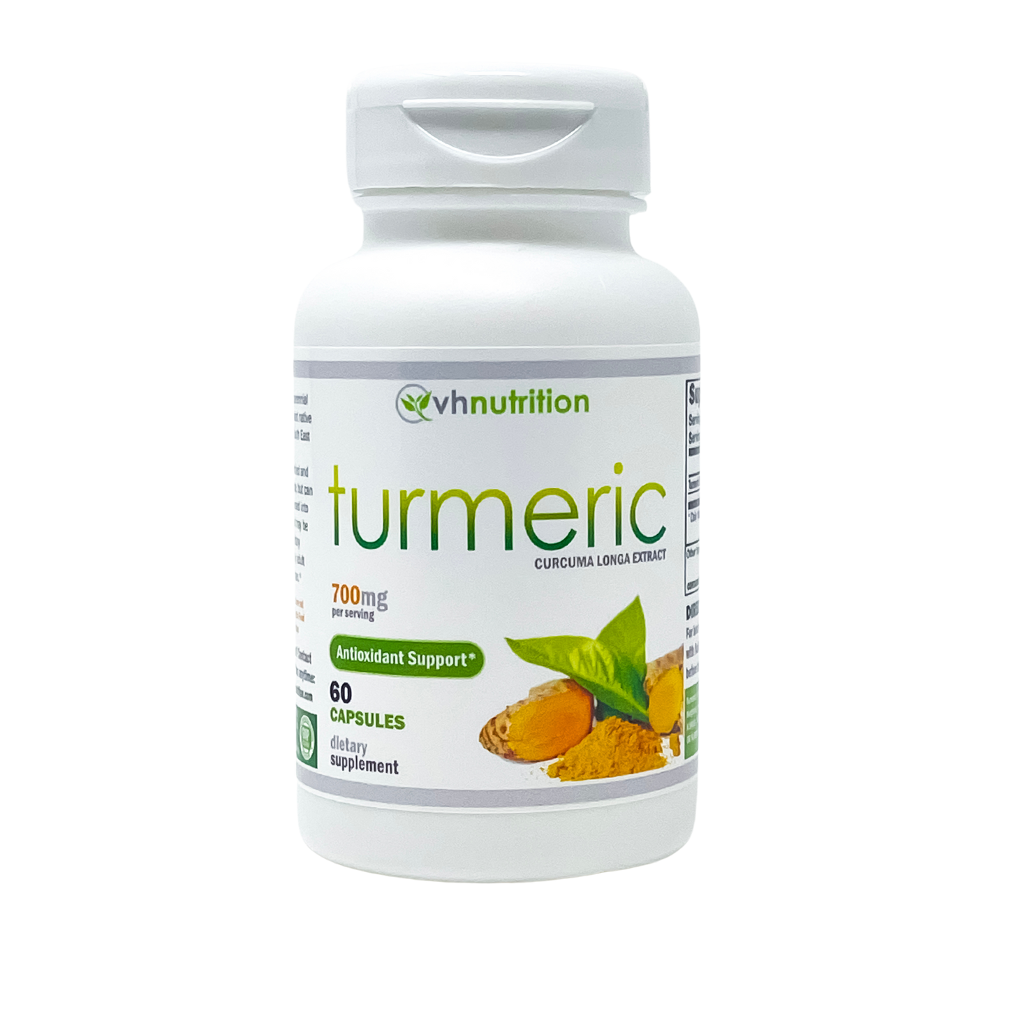 VH Nutrition TURMERIC | Curcuma longa Capsules | Inflammation and Antioxidant Support Supplement for Women & Men* | 700mg per serving 60 Capsules | Standardized Turmeric Extract